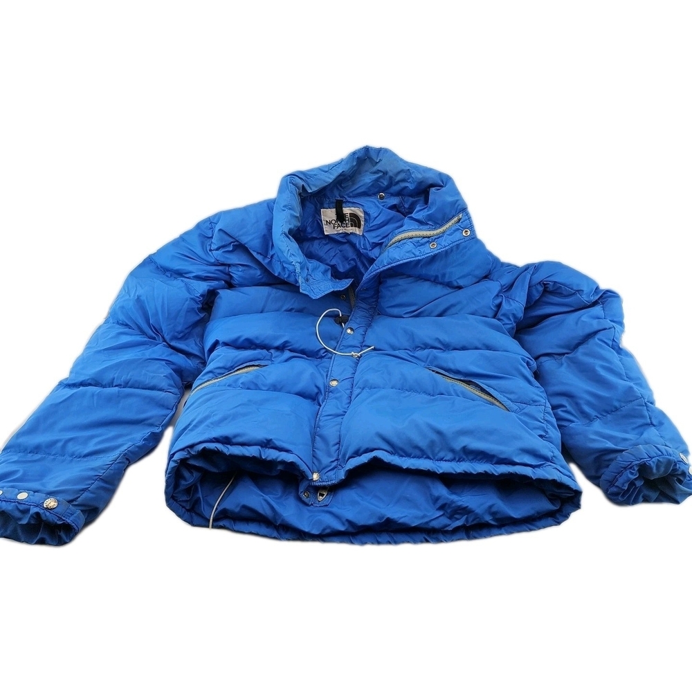 The North Face Vintage Down Jacket Blue XL Needs Zipper Repair And Tears
